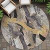 Piper Looms Chantille Abstract ACN2191 Taupe Machine Washable Area Rug Round Outdoor Lifestyle Image Feature