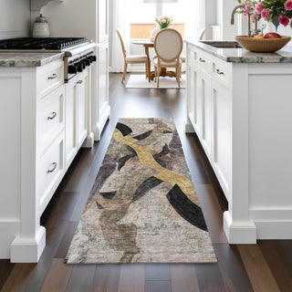 Piper Looms Chantille Abstract ACN2191 Taupe Machine Washable Area Rug Runner Lifestyle Image Feature