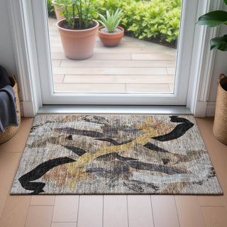 Piper Looms Chantille Abstract ACN2191 Taupe Machine Washable Area Rug Scatter Lifestyle Image Feature