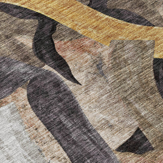 Piper Looms Chantille Abstract ACN2191 Taupe Machine Washable Area Rug Swatch Image