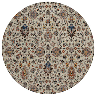 Piper Looms Chantille Global ACN2192 Beige Machine Washable Area Rug Round Main Image