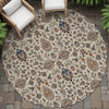 Piper Looms Chantille Global ACN2192 Beige Machine Washable Area Rug Round Outdoor Lifestyle Image Feature