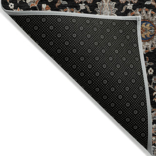 Piper Looms Chantille Global ACN2192 Black Machine Washable Area Rug Backing Image