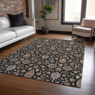 Piper Looms Chantille Global ACN2192 Black Machine Washable Area Rug Lifestyle Image Feature