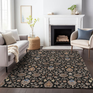Piper Looms Chantille Global ACN2192 Black Machine Washable Area Rug Lifestyle Image Feature