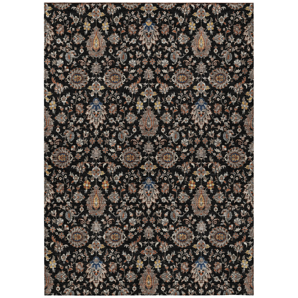 Piper Looms Chantille Global ACN2192 Black Machine Washable Area Rug main image