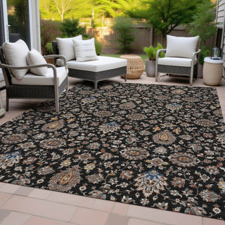 Piper Looms Chantille Global ACN2192 Black Machine Washable Area Rug Outdoor Lifestyle Image Feature