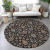 Piper Looms Chantille Global ACN2192 Black Machine Washable Area Rug Round Lifestyle Image Feature