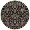 Piper Looms Chantille Global ACN2192 Black Machine Washable Area Rug Round Main Image