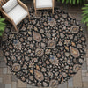 Piper Looms Chantille Global ACN2192 Black Machine Washable Area Rug Round Outdoor Lifestyle Image Feature