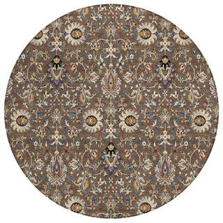 Piper Looms Chantille Global ACN2192 Chocolate Machine Washable Area Rug Round Main Image