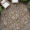 Piper Looms Chantille Global ACN2192 Chocolate Machine Washable Area Rug Round Outdoor Lifestyle Image Feature