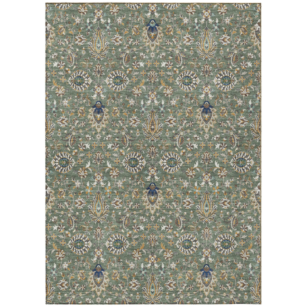 Piper Looms Chantille Global ACN2192 Green Machine Washable Area Rug main image