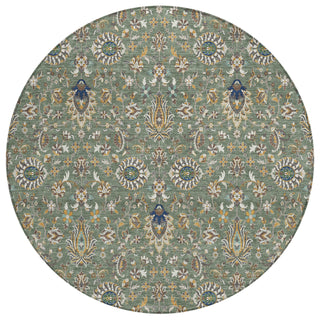 Piper Looms Chantille Global ACN2192 Green Machine Washable Area Rug Round Main Image