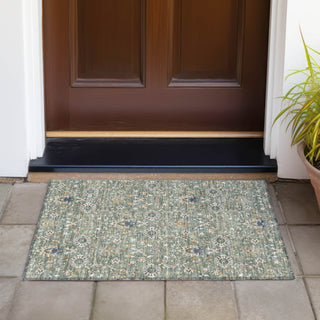 Piper Looms Chantille Global ACN2192 Green Machine Washable Area Rug Scatter Outdoor Lifestyle Image Feature