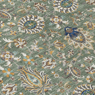Piper Looms Chantille Global ACN2192 Green Machine Washable Area Rug Swatch Image