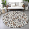 Piper Looms Chantille Global ACN2192 Ivory Machine Washable Area Rug Round Lifestyle Image Feature