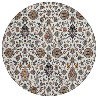 Piper Looms Chantille Global ACN2192 Ivory Machine Washable Area Rug Round Main Image