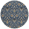 Piper Looms Chantille Global ACN2192 Navy Machine Washable Area Rug Round Main Image