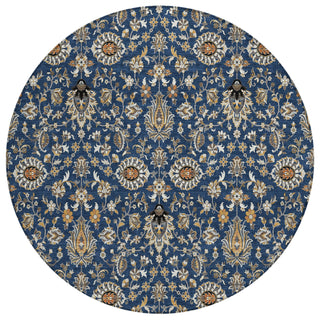 Piper Looms Chantille Global ACN2192 Navy Machine Washable Area Rug Round Main Image