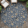 Piper Looms Chantille Global ACN2192 Navy Machine Washable Area Rug Round Outdoor Lifestyle Image Feature