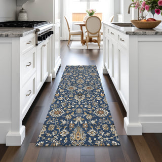 Piper Looms Chantille Global ACN2192 Navy Machine Washable Area Rug Runner Lifestyle Image Feature