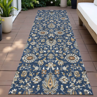Piper Looms Chantille Global ACN2192 Navy Machine Washable Area Rug Runner Outdoor Lifestyle Image Feature