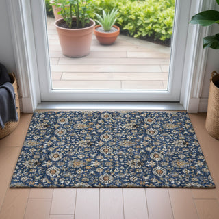 Piper Looms Chantille Global ACN2192 Navy Machine Washable Area Rug Scatter Lifestyle Image Feature