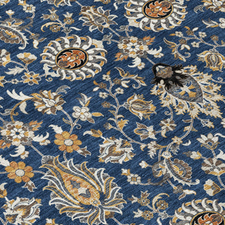 Piper Looms Chantille Global ACN2192 Navy Machine Washable Area Rug Swatch Image