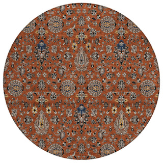 Piper Looms Chantille Global ACN2192 Paprika Machine Washable Area Rug Round Main Image