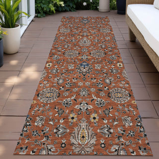 Piper Looms Chantille Global ACN2192 Paprika Machine Washable Area Rug Runner Outdoor Lifestyle Image Feature