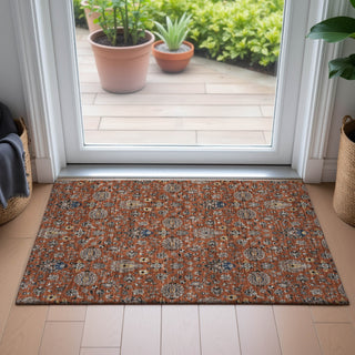 Piper Looms Chantille Global ACN2192 Paprika Machine Washable Area Rug Scatter Lifestyle Image Feature