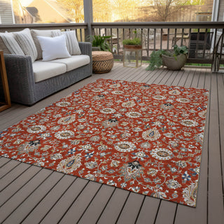 Piper Looms Chantille Global ACN2192 Red Machine Washable Area Rug Outdoor Lifestyle Image Feature