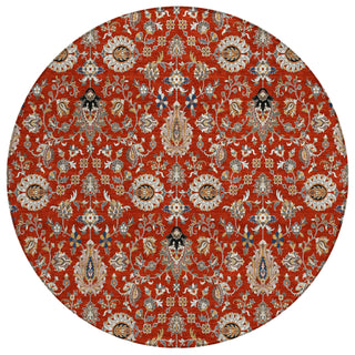 Piper Looms Chantille Global ACN2192 Red Machine Washable Area Rug Round Main Image