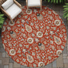 Piper Looms Chantille Global ACN2192 Red Machine Washable Area Rug Round Outdoor Lifestyle Image Feature