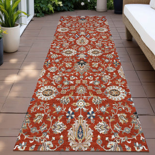 Piper Looms Chantille Global ACN2192 Red Machine Washable Area Rug Runner Outdoor Lifestyle Image Feature