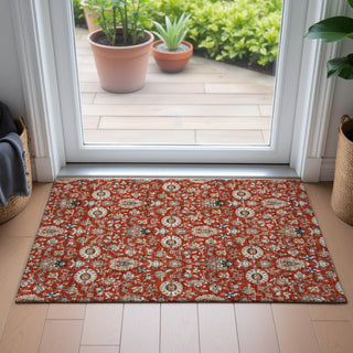 Piper Looms Chantille Global ACN2192 Red Machine Washable Area Rug Scatter Lifestyle Image Feature