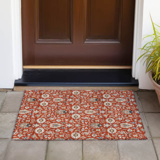 Piper Looms Chantille Global ACN2192 Red Machine Washable Area Rug Scatter Outdoor Lifestyle Image Feature