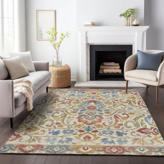 Piper Looms Chantille Floral ACN2193 Beige Machine Washable Area Rug Lifestyle Image Feature