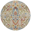 Piper Looms Chantille Floral ACN2193 Beige Machine Washable Area Rug Round Main Image