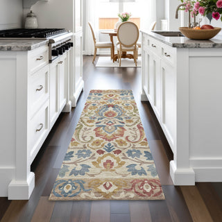 Piper Looms Chantille Floral ACN2193 Beige Machine Washable Area Rug Runner Lifestyle Image Feature