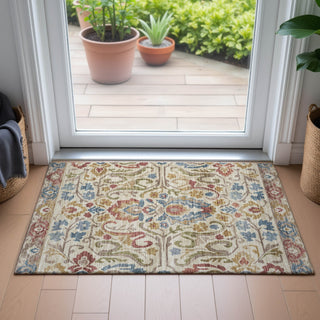 Piper Looms Chantille Floral ACN2193 Beige Machine Washable Area Rug Scatter Lifestyle Image Feature