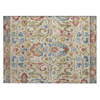 Piper Looms Chantille Floral ACN2193 Beige Machine Washable Area Rug Scatter Main Image