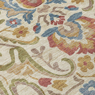 Piper Looms Chantille Floral ACN2193 Beige Machine Washable Area Rug Swatch Image