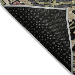Piper Looms Chantille Floral ACN2193 Black Machine Washable Area Rug Backing Image