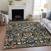 Piper Looms Chantille Floral ACN2193 Black Machine Washable Area Rug Lifestyle Image Feature