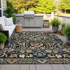 Piper Looms Chantille Floral ACN2193 Black Machine Washable Area Rug Outdoor Lifestyle Image Feature