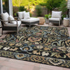 Piper Looms Chantille Floral ACN2193 Black Machine Washable Area Rug Outdoor Lifestyle Image Feature