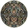 Piper Looms Chantille Floral ACN2193 Black Machine Washable Area Rug Round Main Image