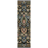 Piper Looms Chantille Floral ACN2193 Black Machine Washable Area Rug Runner Main Image